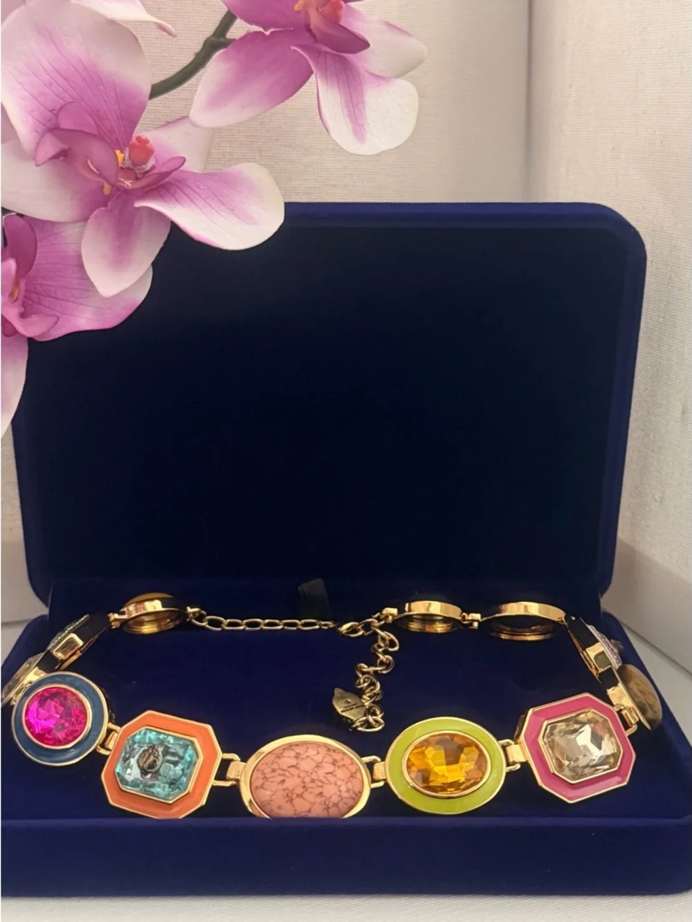 Kurt Geiger Multicolor Gemstone Statement Necklace. New ☀️ Luxurious Box Free ☀️ - Picture 16 of 17